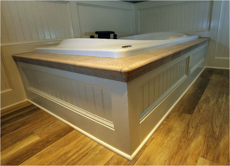 custom carpentry tub surround beadboard