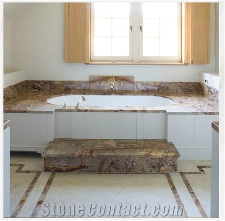 sarrancolin marble bathtub surround deck