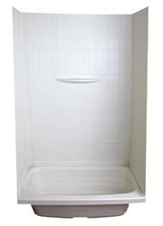 Shower Surround Better Bath 1 Piece Design 27 Inch Length x 54 Inch Height Bath Surround White Faux Tile ABS Plastic For Use With 54 Inch Bathtub