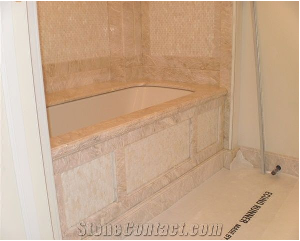 breccia oniciata marble bath tub deck