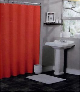 Bathtub Vinyl Liner solid Bright Red Bathroom Vinyl Plastic Shower Curtain