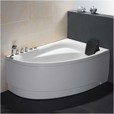 Single Person Corner 59 x 39 4 Whirlpool Bathtub EAGO1056