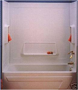 Bathtub with Surround Walls White Three Piece Bath Tub Bathtub Wall Surround Kit