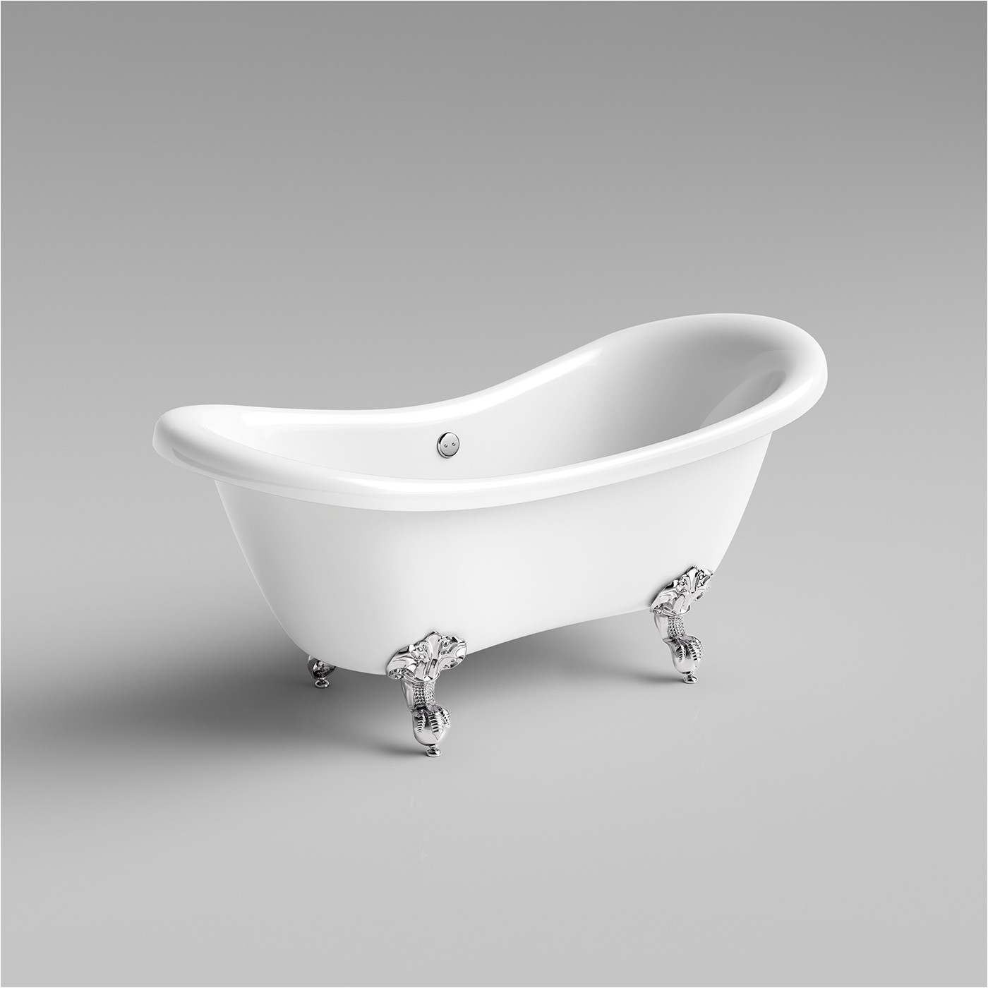 1600mm victoria traditional roll top double slipper bath ball