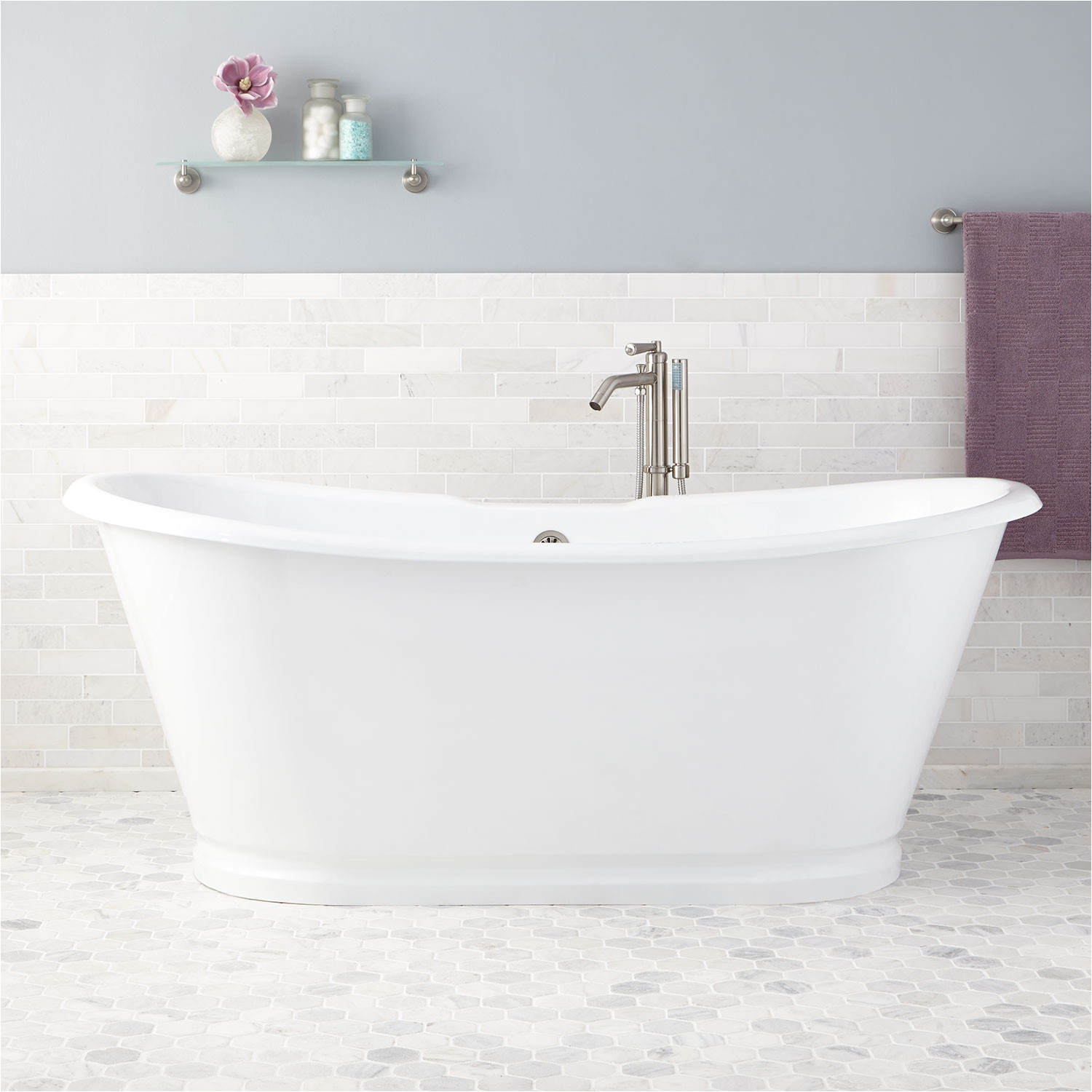 71 kagon bateau cast iron skirted tub