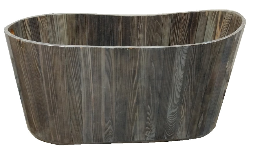 freestanding wood bathtub aged cypress 58 length