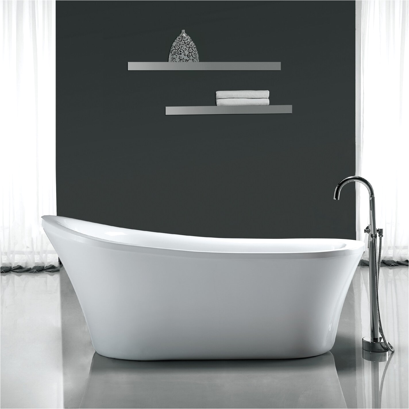 Bathtubs 70 Ove Decors Rachel 70" X 34" Freestanding Acrylic Slipper