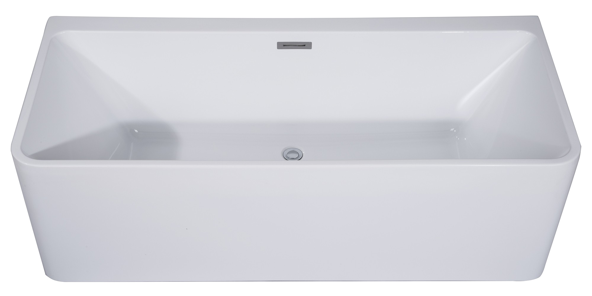 alfi brand ab8858 59 inch white rectangular acrylic free standing soaking bathtub