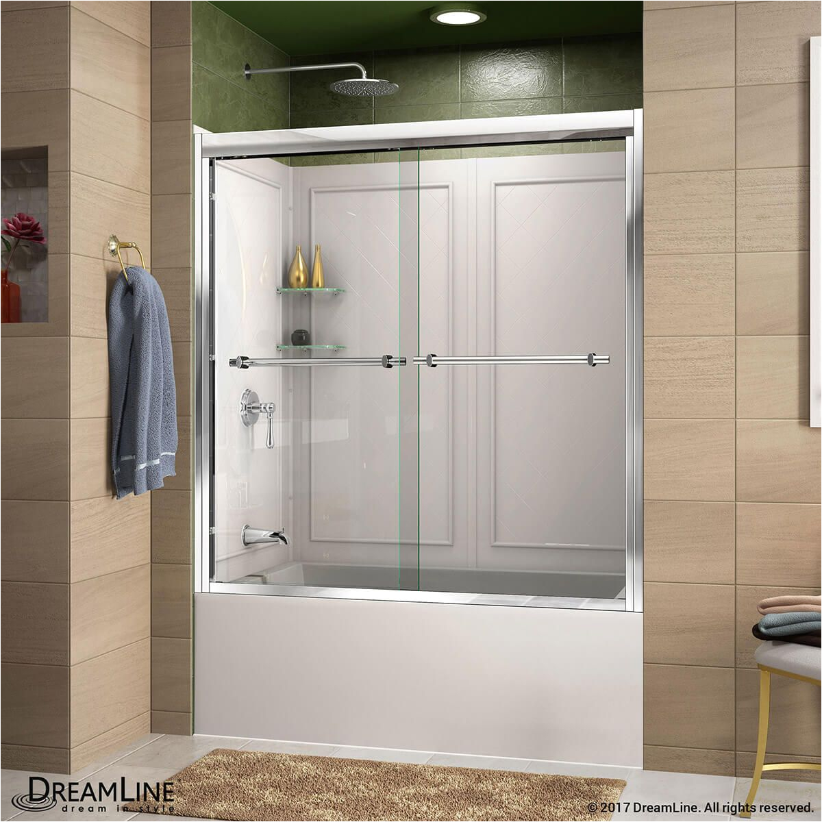 duet sliding bypass tub door and qwall tub acrylic backwall kit