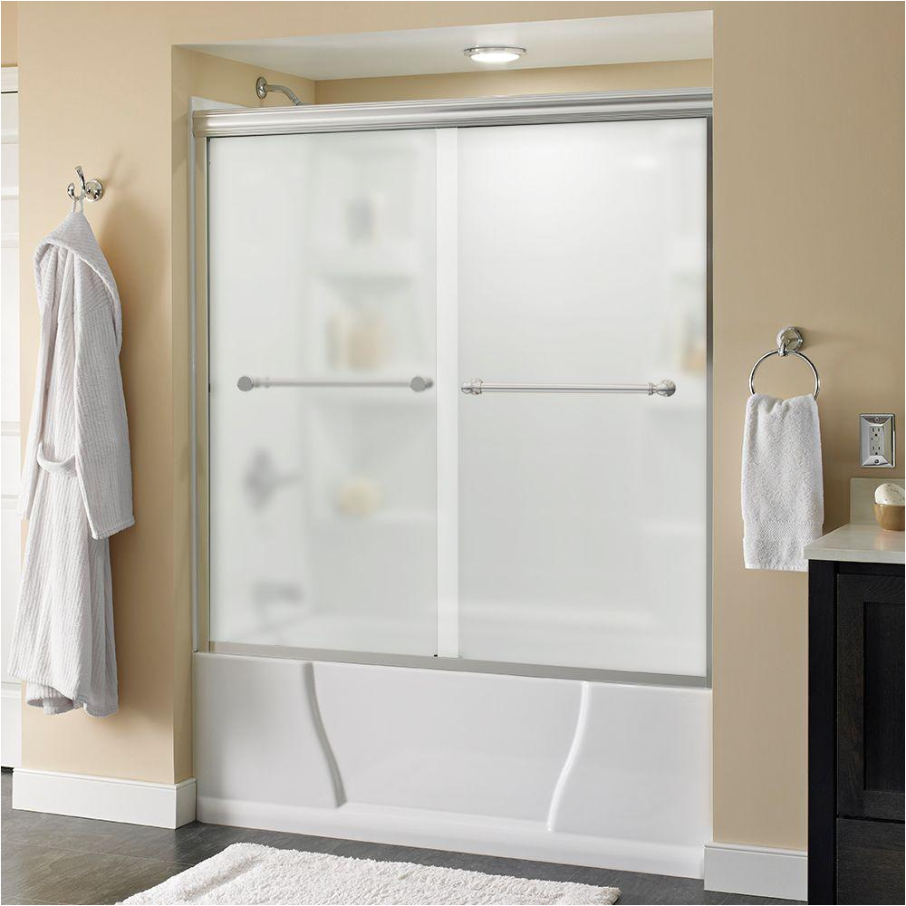 Bathtubs Doors 4 Delta Silverton 60 In X 58 1 8 In Semi Frameless Sliding