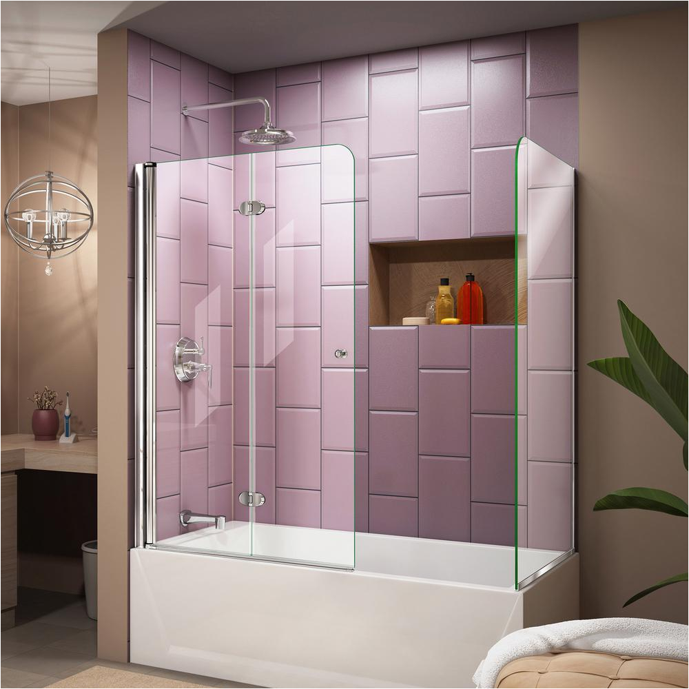 Bathtubs Doors 9 Dreamline Aqua Uno 34 In X 58 In Frameless Hinged Tub