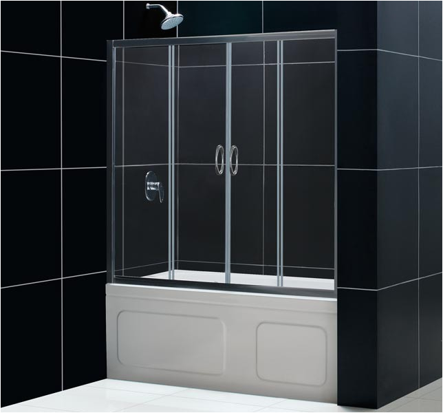 dreamline visions 56 60 center opening sliding tub door shdr