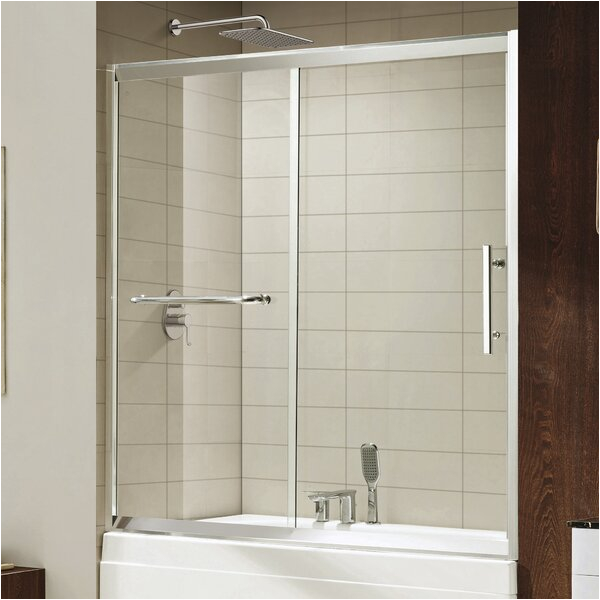 Wet Republic Sedona 58 x60 Single Sliding Frameless Tub Door PAGB1005