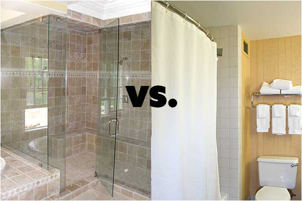 frameless glass shower doors vs shower curtains