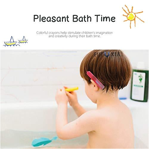 eutuxia new 2019 baby bath crayons colorful bathtub shower toys for kids toddlers easily washable retractable safe non toxic bpa free 6 pk