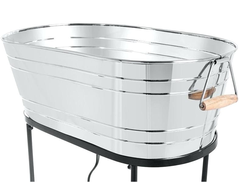 oval double wall stainless steel beverage tub x 1 metal personalized galvanized with stand