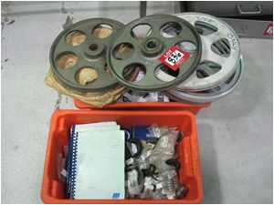 bandsaw wheels 6 and tub of spare bandsaw parts manuals type a asset