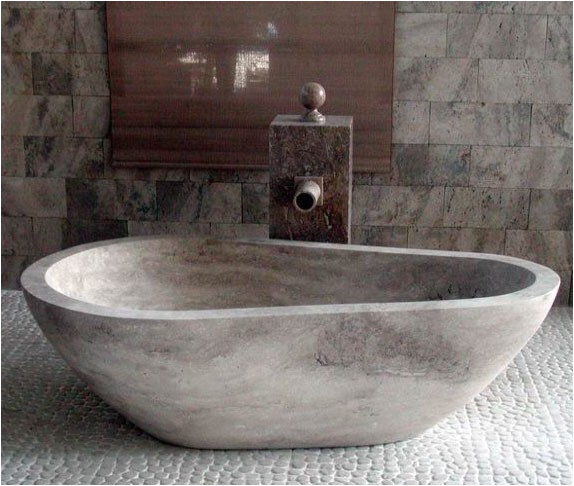 ws bath collections piedra pavo free standing bathtub in hand carved stone