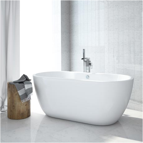 1650 x 750 luxury modern double ended curved freestanding bath