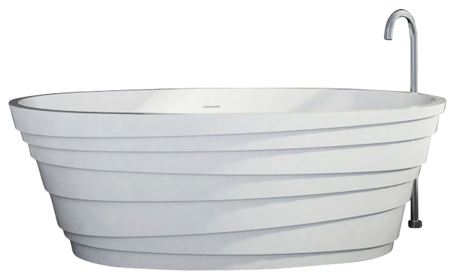 ADM White Stand Alone Solid Surface Stone Resin Bathtub modern bathtubs