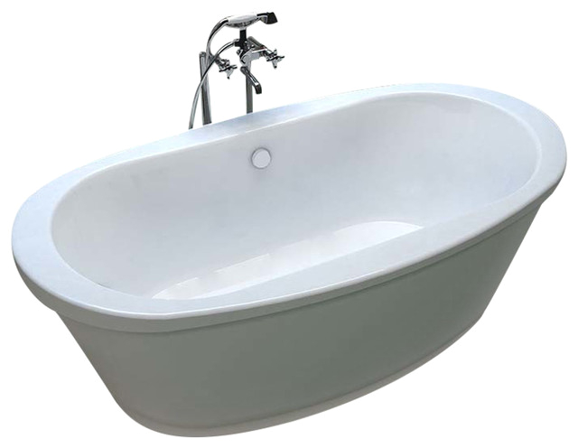 Venzi Ardea Freestanding Tub With Center Drain 36x66 contemporary bathtubs