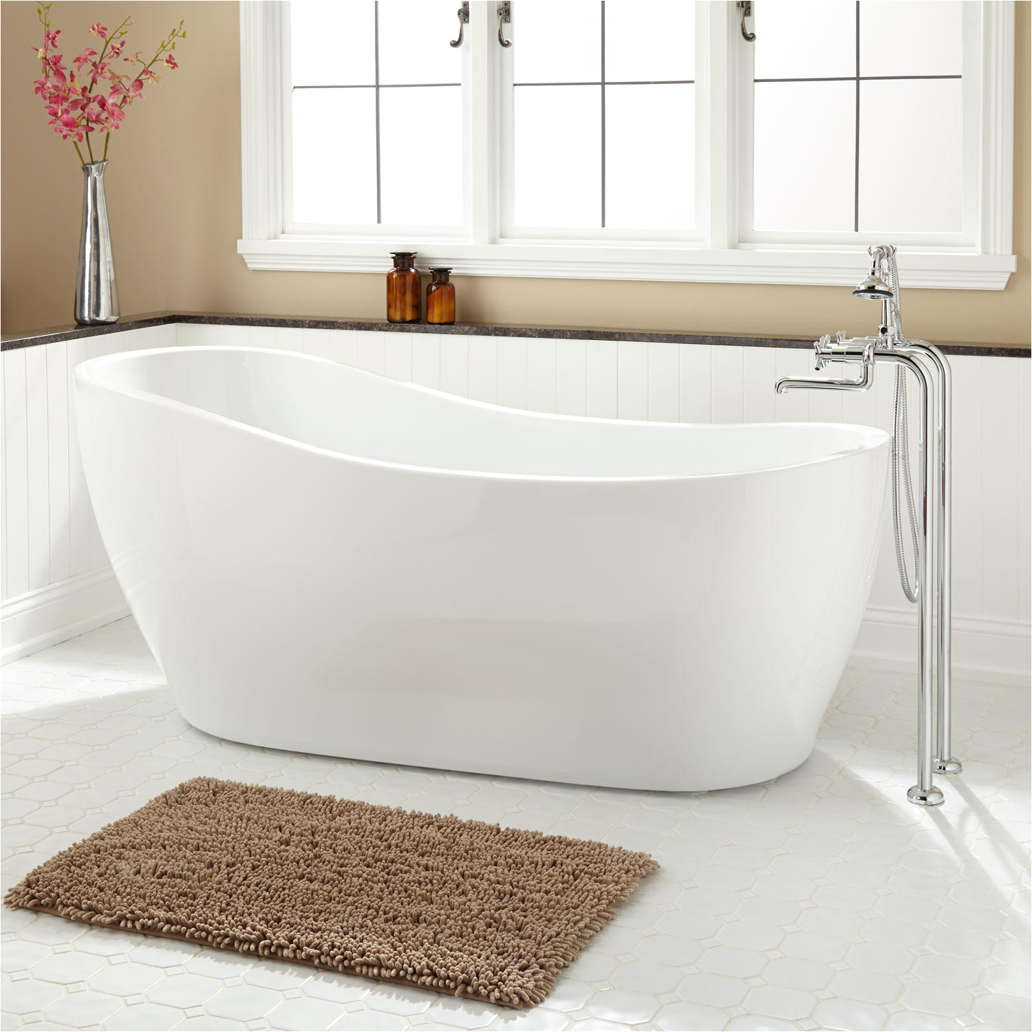 Bathtubs Modern 7 67" Giana Acrylic Slipper Tub Bathroom