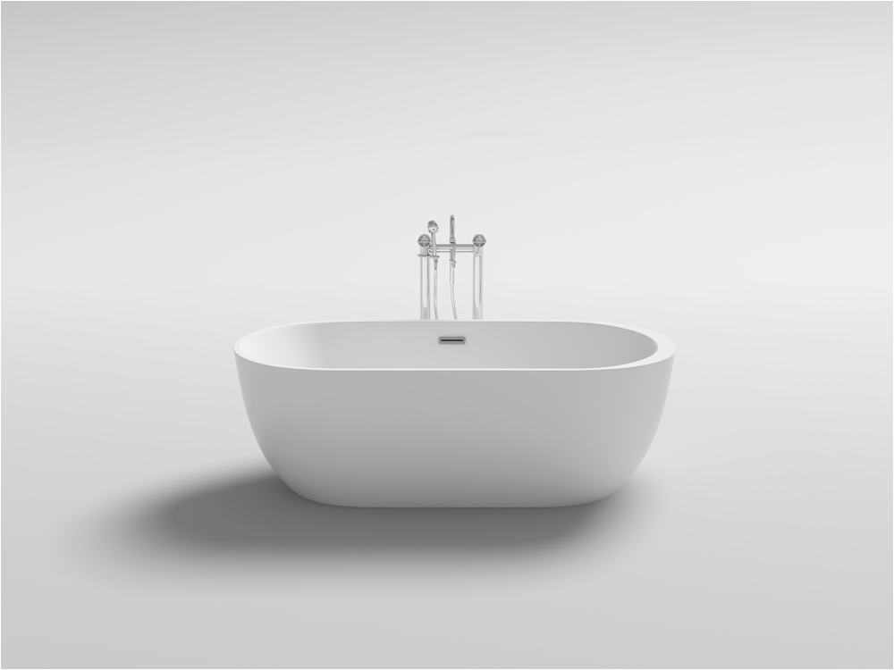 kbm freestanding modern seamless acrylic bathtub reno