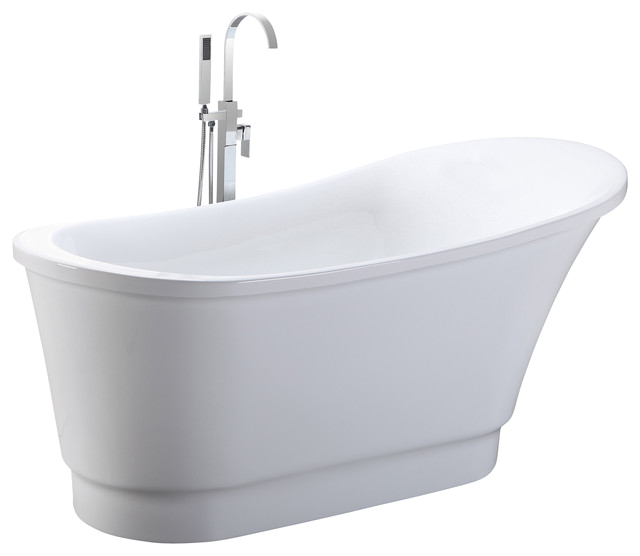 HelixBath Olympia Freestanding Acrylic Soaking Bathtub 67 White contemporary bathtubs