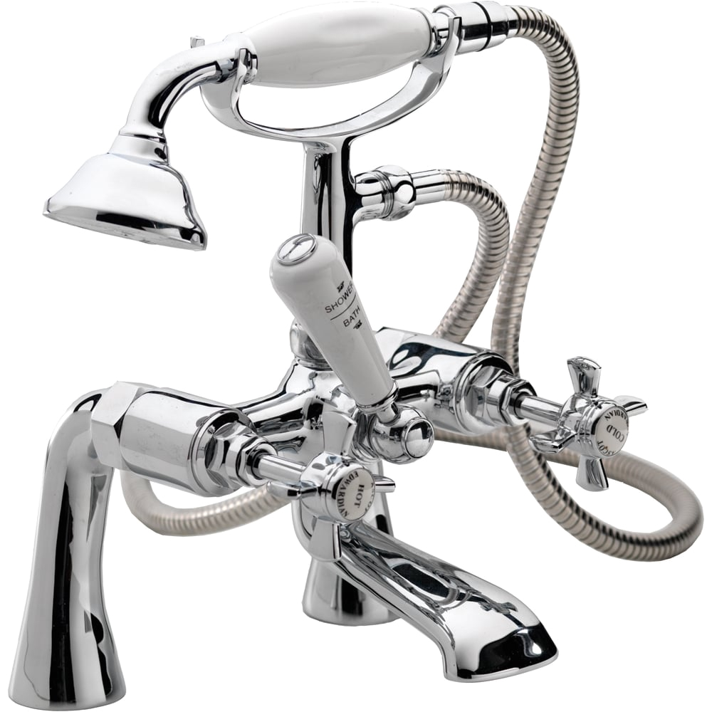 qualitex ascot edwardian bath shower mixer kit with tap legs 2 hole p302