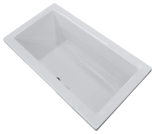 Bronzino 42 x 72 Rectangular Soaker Drop In Bathtub Tub with Center Drain contemporary bathtubs