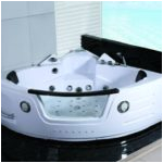 Bathtubs with Jets and Heater 2 Person Whirlpool White Corner Bathtub Spa with 11