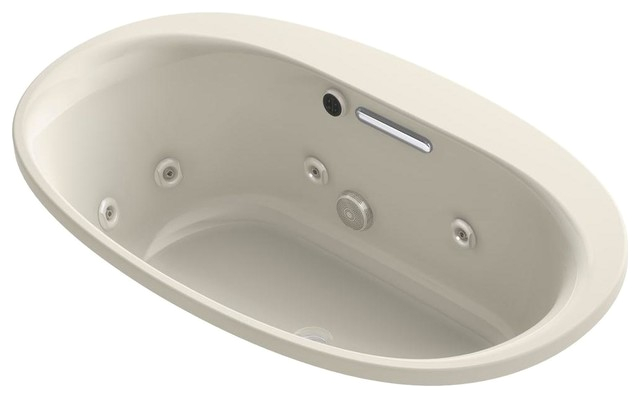 KOHLER Jetted Bathtubs Underscore 5 ft Air Bath Tub in Sandbar K 5714 H2 G9 contemporary bathtubs