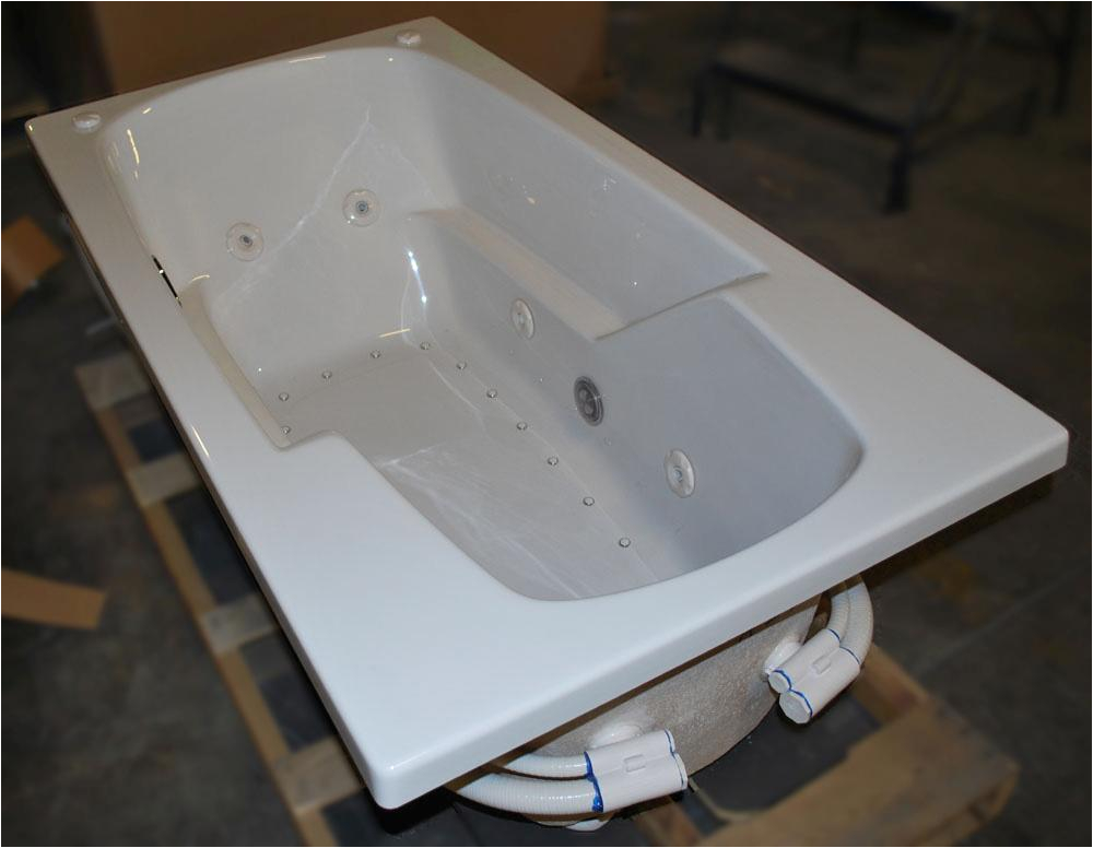 Bathtubs with Water Jets 32"x60" Drop In Dual Jetted Bathtub 8 Water 22 Air