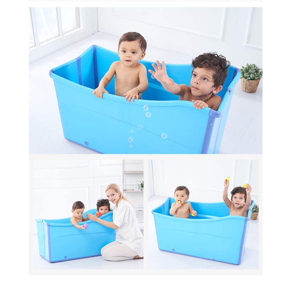 weylan tec large foldable bath tub bathtub for adult children baby toddler blue