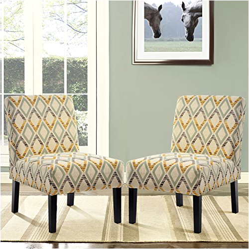 harperbright designs upholstered accent chair armless living room chair set of 2 beige diamond