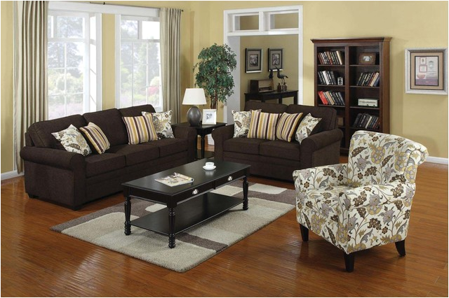Brown Leather Accent Chair with Ottoman Coaster Modern Black Brown Fabric sofa Couch Loveseat