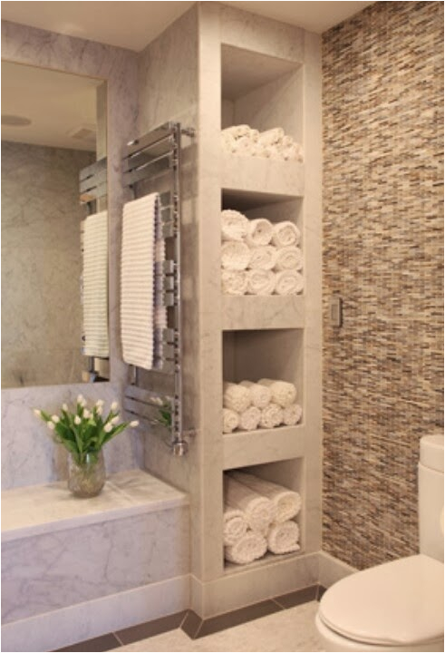 organizing and storing bathroom towels