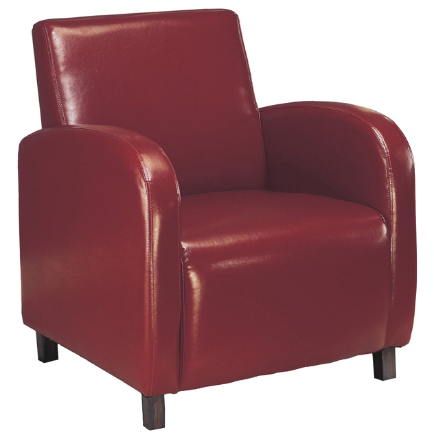 Burgundy Leather Look Accent Chair modern chairs