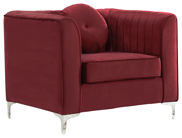 Isabelle Burgundy Velvet Chair contemporary armchairs and accent chairs