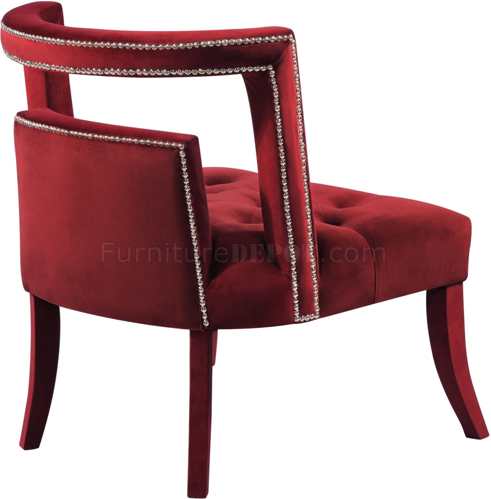 Burgundy Velvet Accent Chair Tribeca Accent Chair 546 In Burgundy Velvet by Meridian