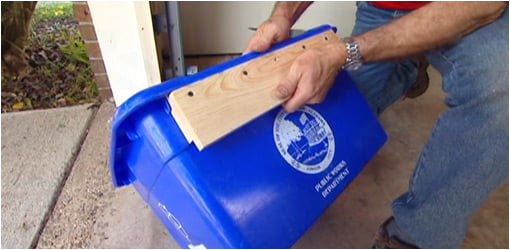 diy recycling bin wall hanger