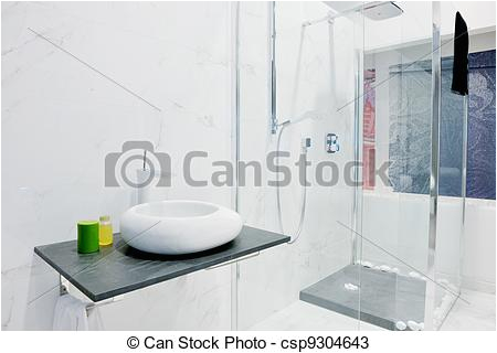 modern new bathroom interior with bath