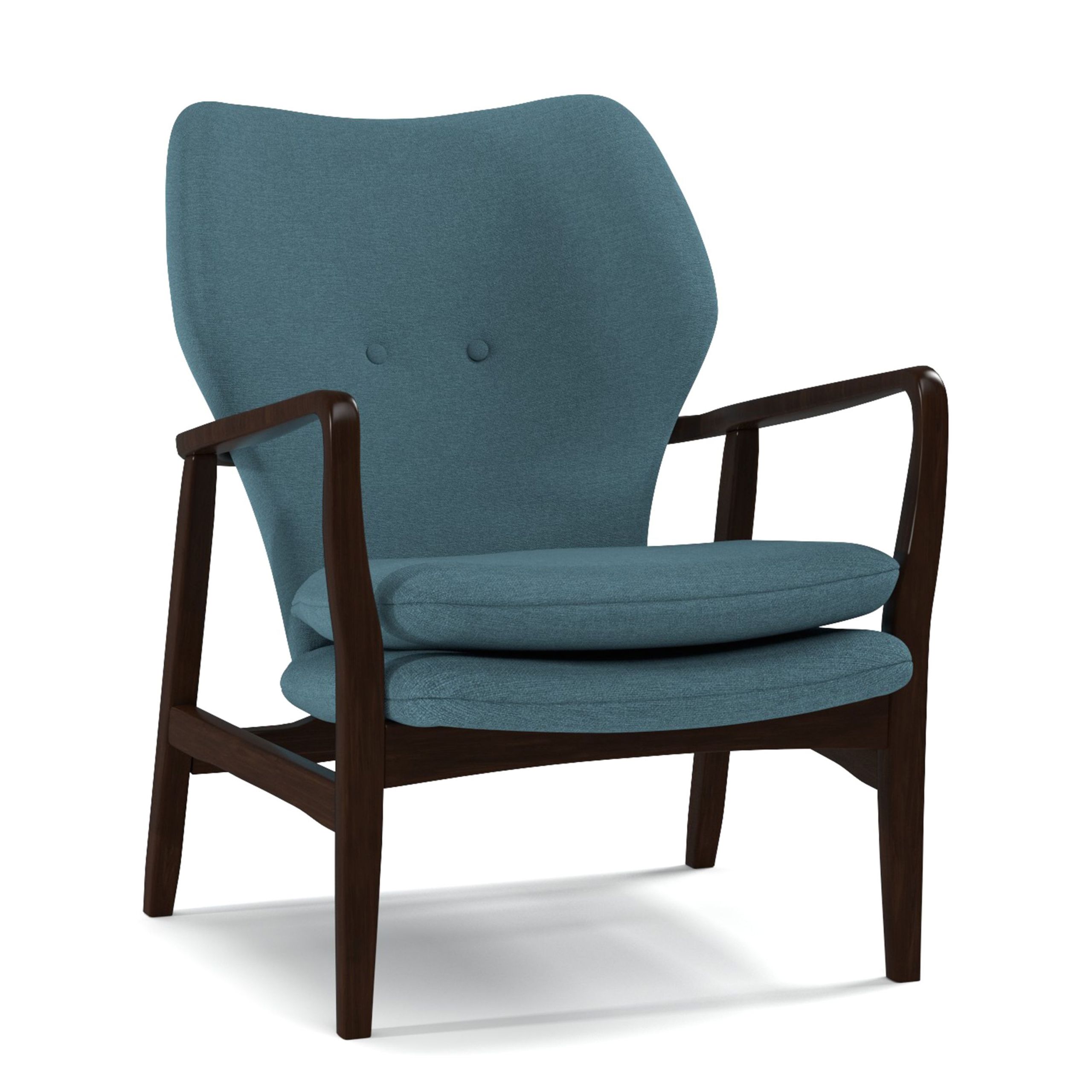 Caribbean Blue Accent Chair with Caribbean Blue Upholstery Peted with A button Back