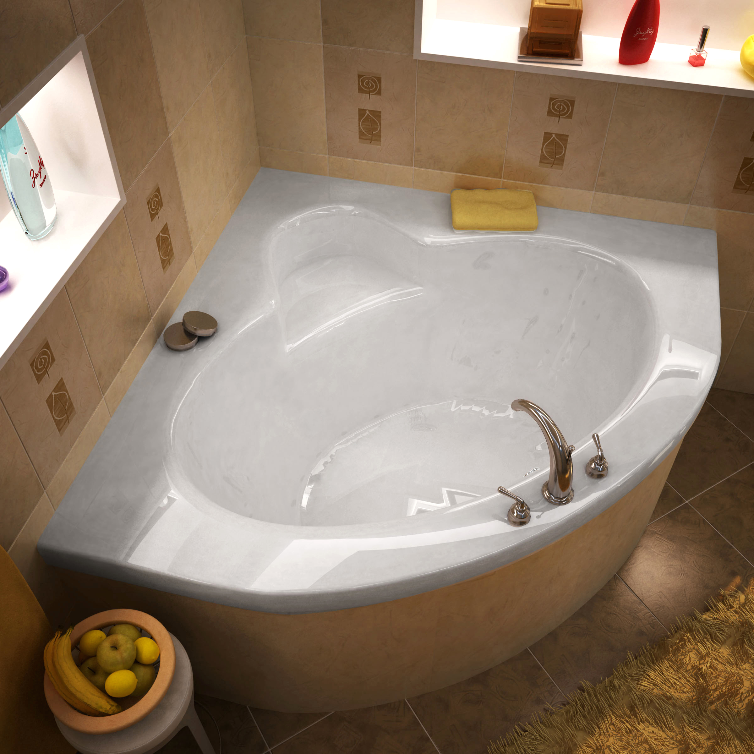 center drain bathtub 60