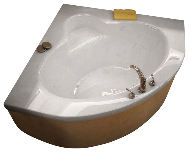 Venzi Esta 60x60 Corner Bathtub with Center Drain contemporary bathtubs