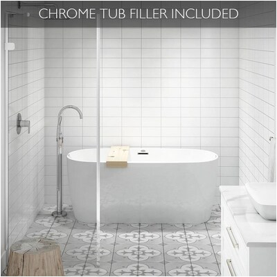 Center Drain Bathtub Lowes Jacuzzi Primo 59 In White Acrylic Freestanding Bathtub