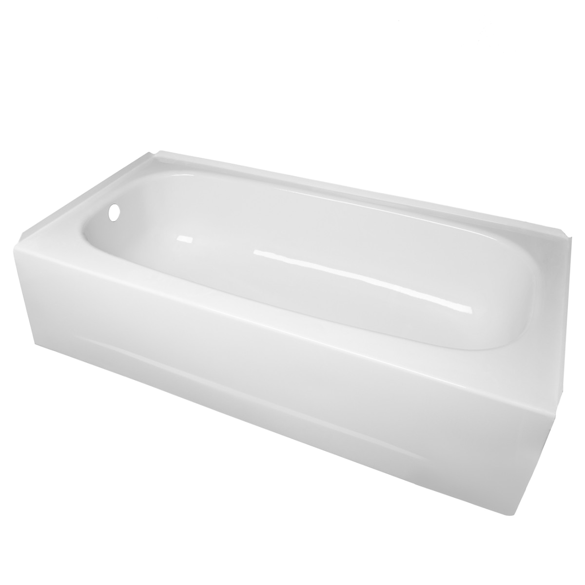 Center Drain Steel Bathtub Archer 60" Steel Alcove L Drain Bathtub