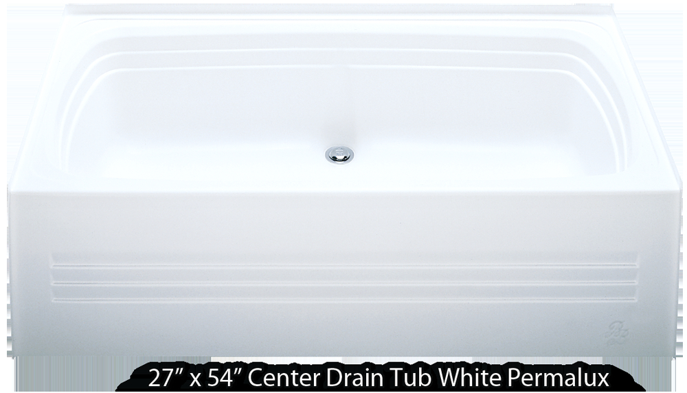 Center Drain Steel Bathtub Bathtub 27 X 54 White Permalux Center Drain Tub