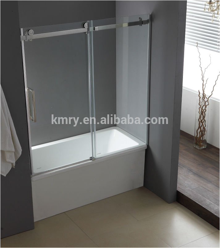 frameless sliding tub door fits 56 58 5 inch