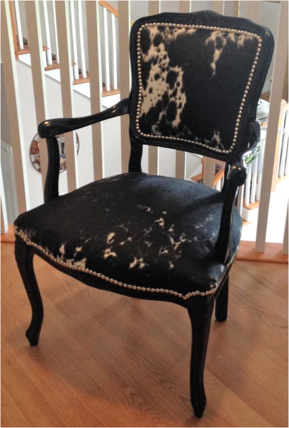 Cheap Black Accent Chair French Cowhide Upholstered Accent Chair by Txgirlcustomcowhide